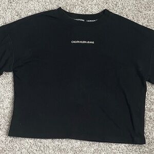 Calvin Klein Jeans Black Cropped Crewneck